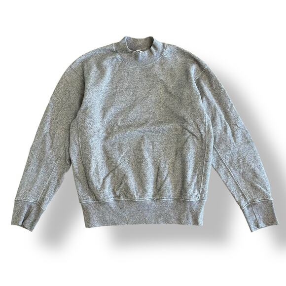 Uniqlo‎ U Men’s Heather Gray Size M Minimalist Mock Neck Pullover Sweatshirt - Picture 1 of 8